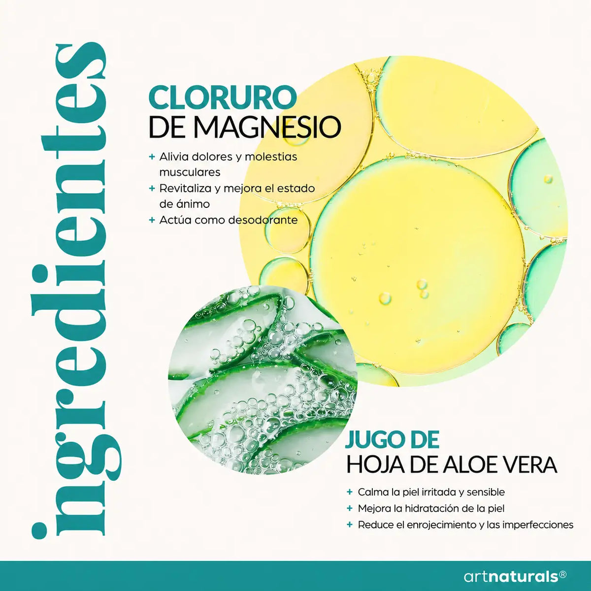 Duo de Magnesio ArtNaturals - Aceite + Loción con Aloe Vera