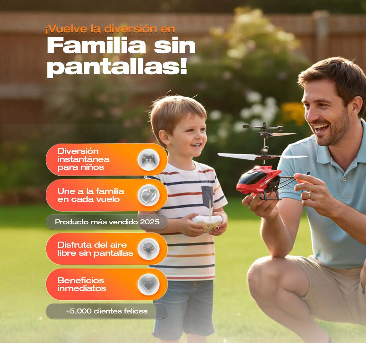 Helicóptero a Control Remoto con Sensor de Subida y Bajada