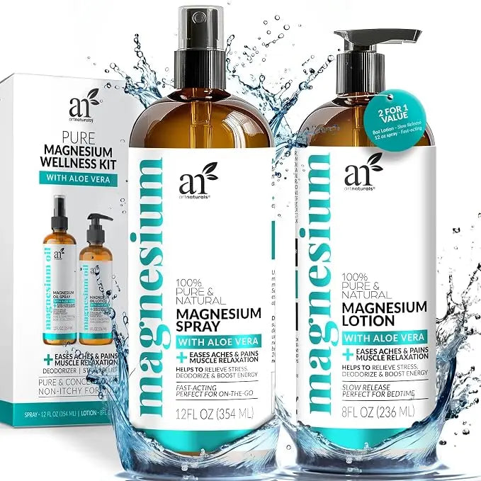 Duo de Magnesio ArtNaturals - Aceite + Loción con Aloe Vera