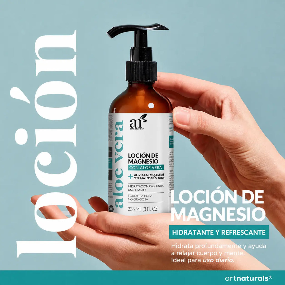 Duo de Magnesio ArtNaturals - Aceite + Loción con Aloe Vera