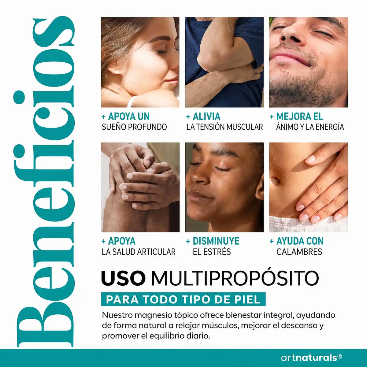 Duo de Magnesio ArtNaturals - Aceite + Loción con Aloe Vera